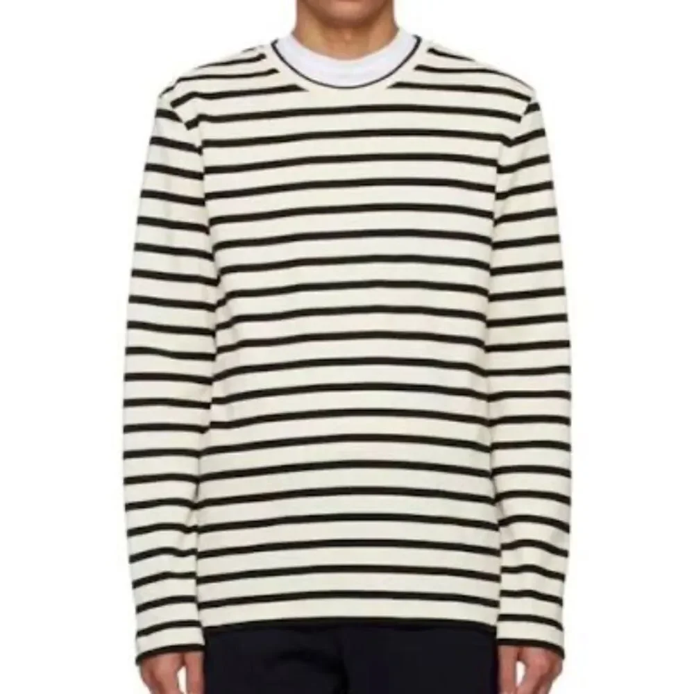Jil Sander Deep Navy/ Off-White Striped Long Sleeve T-shirt/Sweater - L, NWOT di